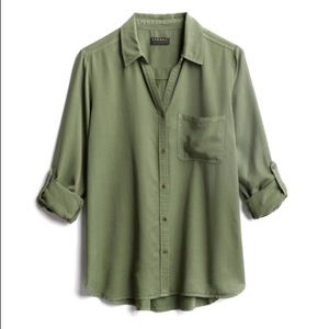 Olive Green Button Down Top